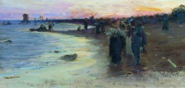 イリヤ・レーピン Painting - フィンランド湾の海岸にて 1903年 イリヤ・レーピン